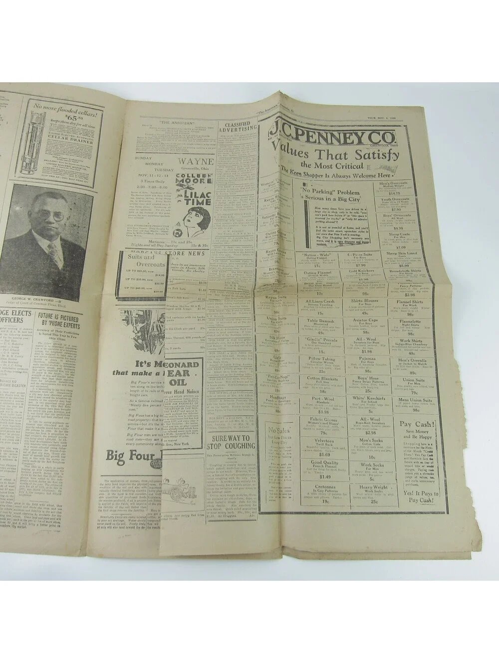 The Ansonian Newspaper Ansonia Darke County Ohio Thursday Nov 1928 Antique RARE